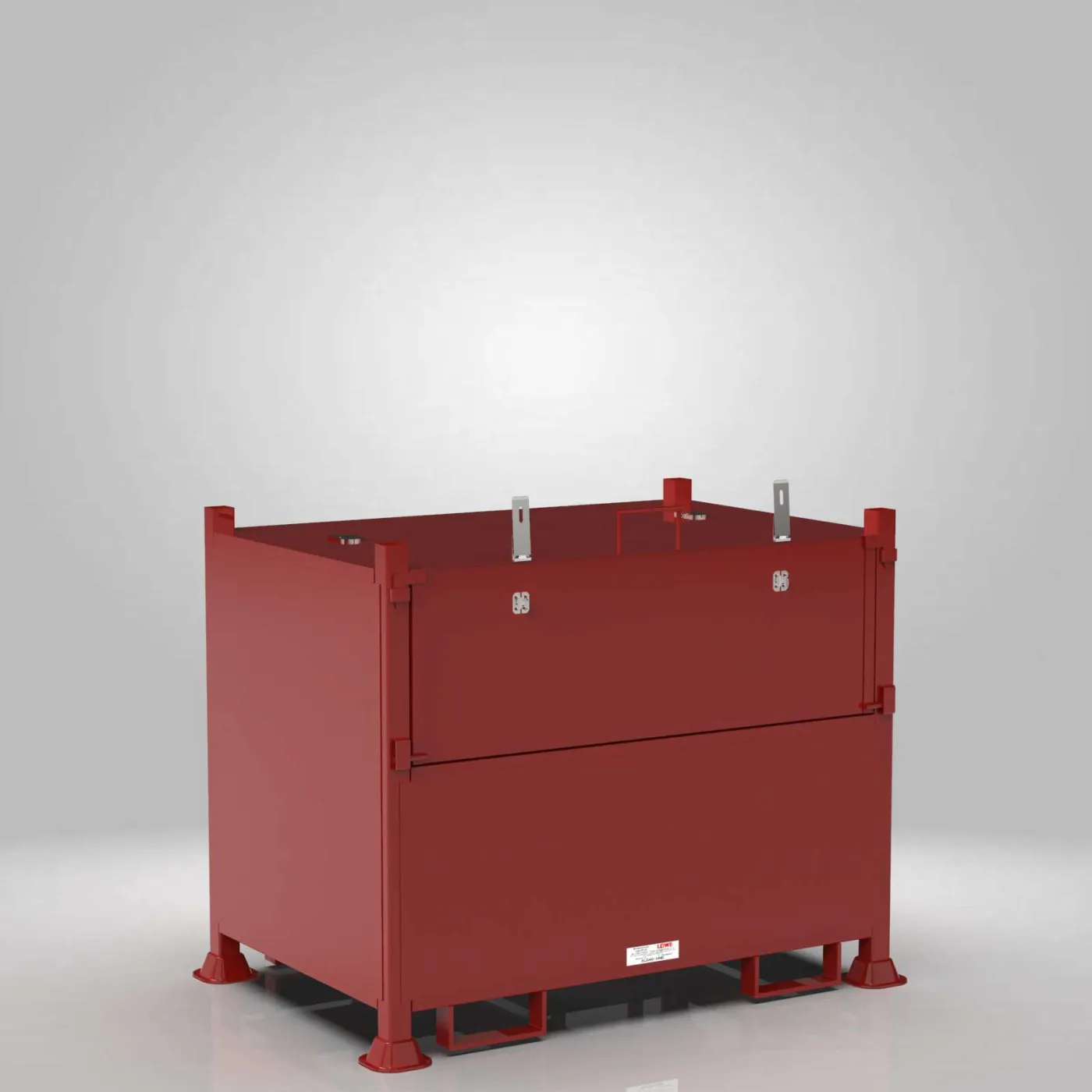 Lockable site stillage in RAL 3020 red