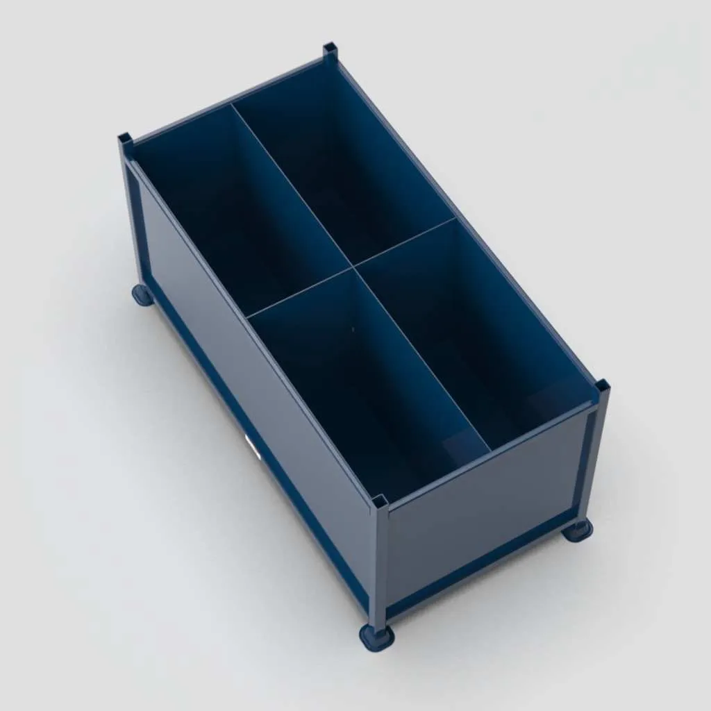 Fixed Internal Partition Sheeted Metal Stillage view 2