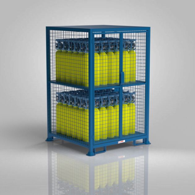 Two Tier Gas Bottle Safety Cage - 800mm Bottles